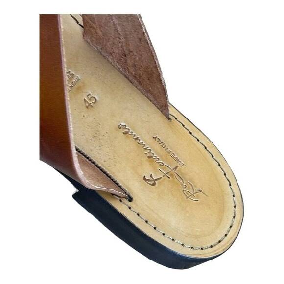 Re Ferdinando Vero Cuoio  Slides Sandals 11.5 Brow leather main image 5